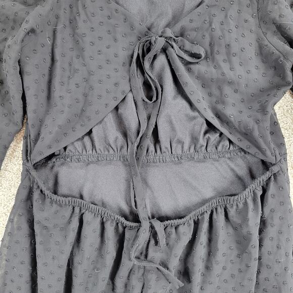 Speechless Blouson Dress Womens L Black Tiered Babydoll Ruffled Tie Backless - Picture 6 of 12